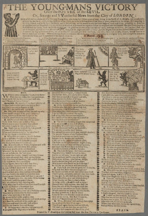 Ein Papierschnitt mit fettgedrucktem Text und detaillierten Illustrationen entschlossener junger Männer, die einen Sieg feiern.