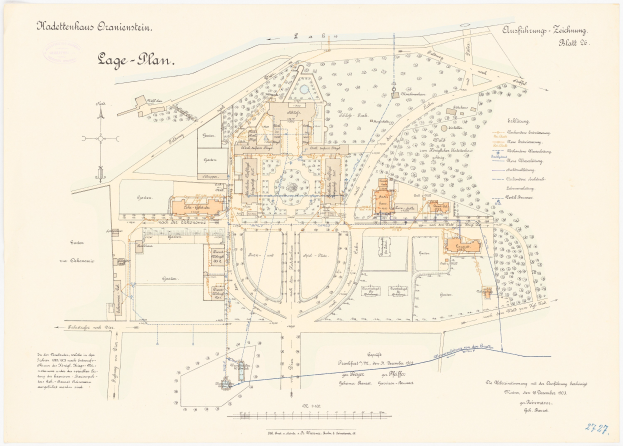Ein detaillierter Stadtplan von Köln, Deutschland, mit einer handgezeichneten Gebäude-Skizze und begleitendem Text über die Geschichte, Kultur und Sehenswürdigkeiten der Stadt.