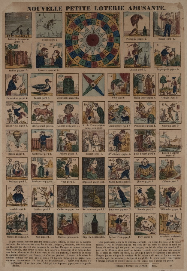 Altes Buch mit einer Wheel of Fortune-Illustration umgeben von Text auf dem Cover.