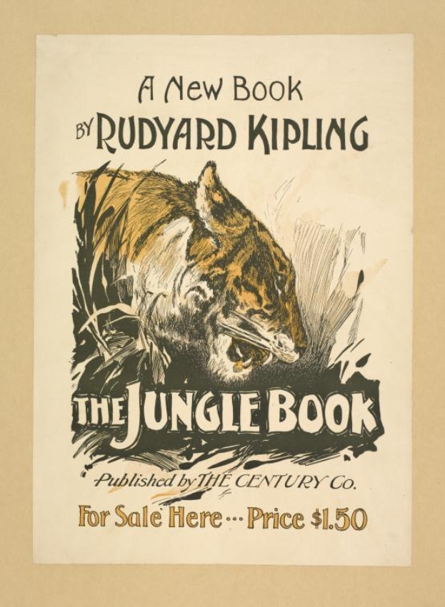Buchumschlag von "Der Dschungelbuch" von Rudyard Kipling mit einer realistischen Illustration eines Tigers.