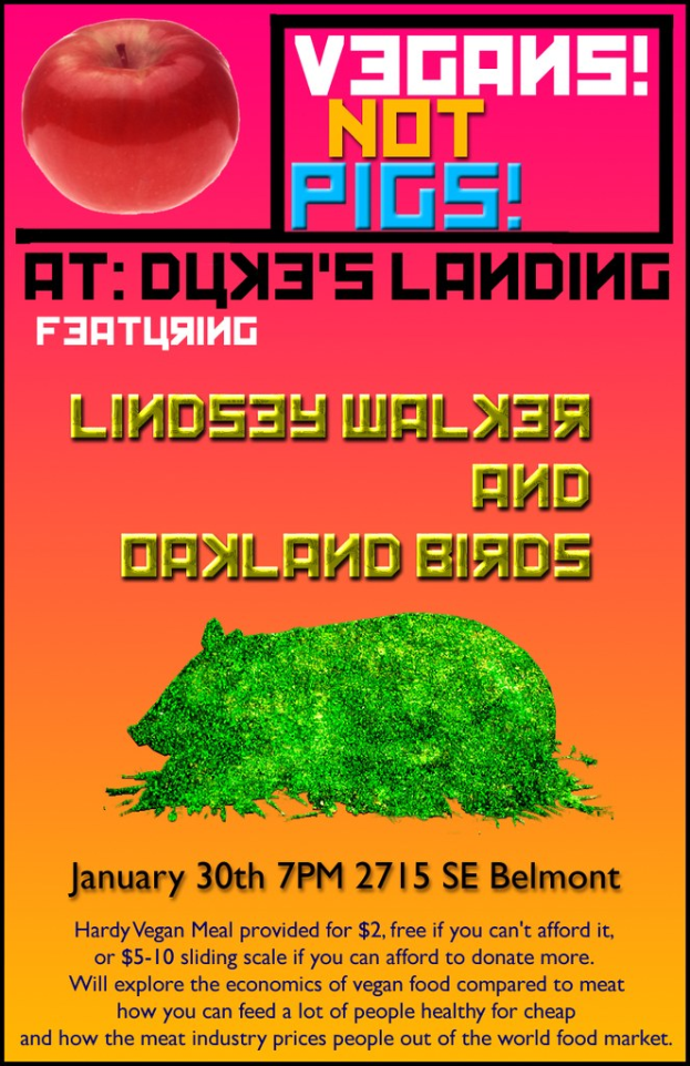 Plakat mit Text und Apfelbild