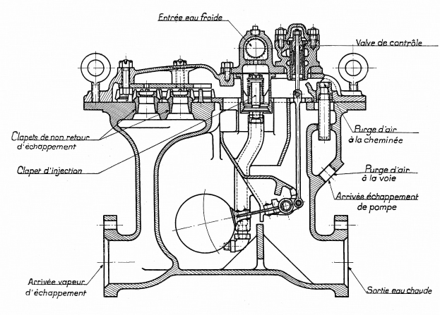 Ein beschriftetes Diagramm eines Automotors, das Kolben, Ventile und andere Komponenten zeigt, mit begleitendem Text, der dessen Größe, Form und Design beschreibt.